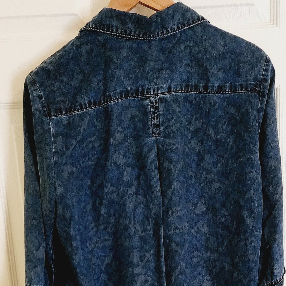 Cloth & Stone by Anthropologie 3/4 Sleeve High Low Chambray Shirt Size M - Picture 7 of 8